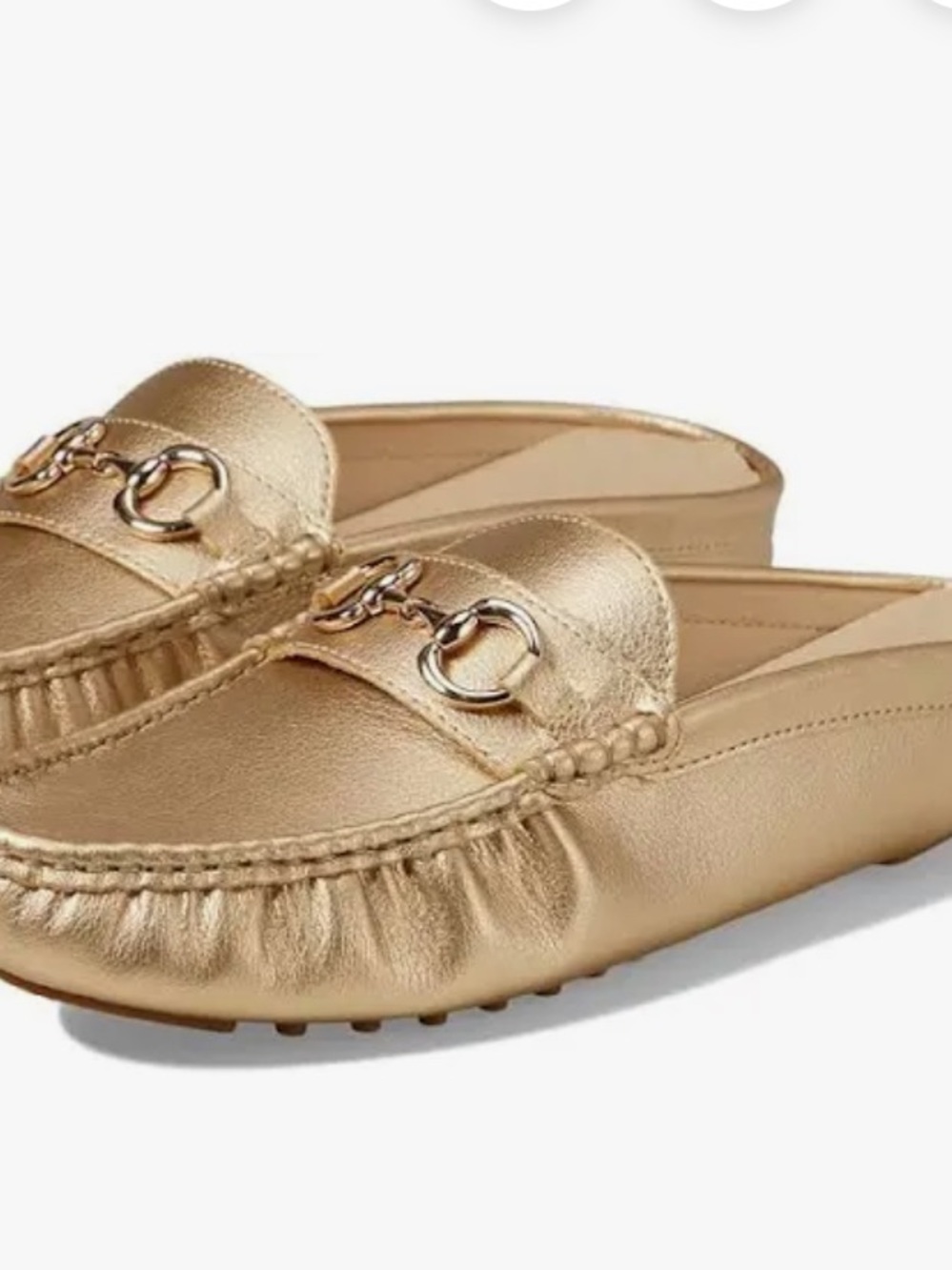 GOLD mules by Anne Klein